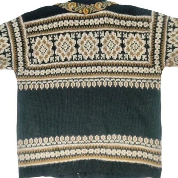 Vintage 80s Nordstrikk Knit Wool Cardigan Sweater Nordic Pewter Clasps F… - Picture 8 of 12